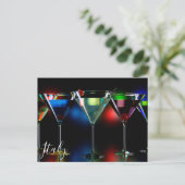 Verschillende cocktails in martinibrillen met verl briefkaart (Staand voorkant)