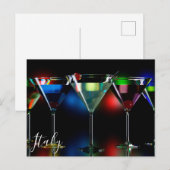 Verschillende cocktails in martinibrillen met verl briefkaart (Voorkant / Achterkant)