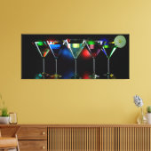 Verschillende cocktails in martinibrillen met verl canvas afdruk (Insitu (Woonkamer))