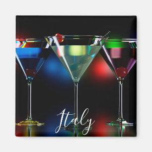 Verschillende cocktails in martinibrillen met verl magneet