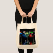 Verschillende cocktails in martinibrillen met verl tote bag (Voorkant (product))