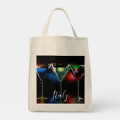 Verschillende cocktails in martinibrillen met verl tote bag (Achterkant)