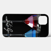 Verschillende cocktails in martinibrillen op zwart Case-Mate iPhone case (Achterkant (horizontaal))