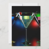 Verschillende cocktails in martiniglazen met licht kaart (Achterkant)