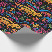 Verschillende dierlijke vormen in levendige kleure cadeaupapier (Hoek)