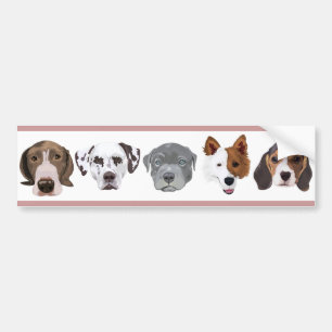 Verschillende Dog-Bumpersticker Bumpersticker