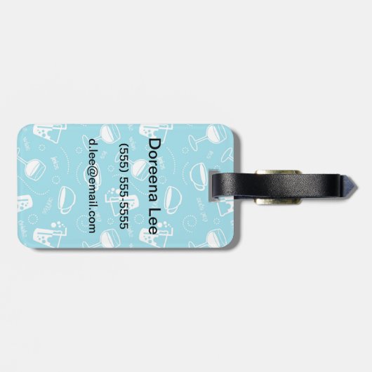 Verschillende drinken bagagelabel (Achterkant horizontaal)