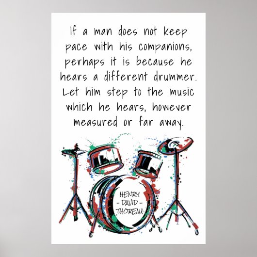 Verschillende drumbeat | Klassieke Thoreau Quote D Poster (Voorkant)