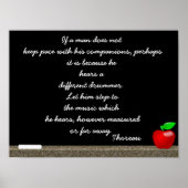 Verschillende drummer - Thoreau quote print (Voorkant)