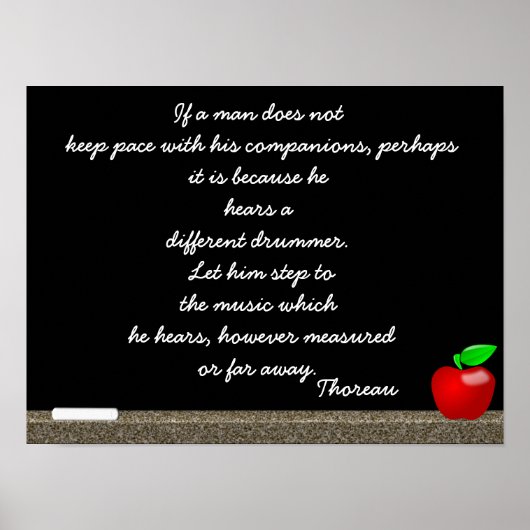 Verschillende drummer - Thoreau quote print (Voorkant)