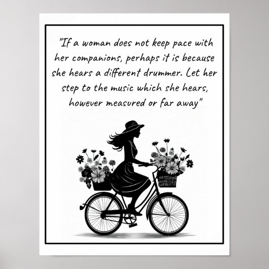 Verschillende Drummer -- Vrouw quote Poster (Voorkant)