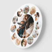 Verschillende foto's Collage Simple Family Round L Grote Klok (Hoek)