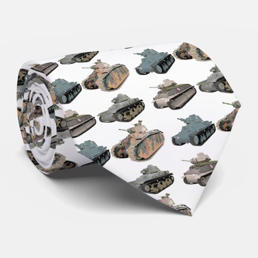 Verschillende Franse tanks van WW2 Stropdas (Opgerold)