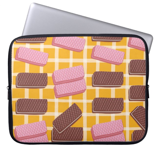 Verschillende gearomatiseerde wafers naadloze acht laptop sleeve (Voorkant)