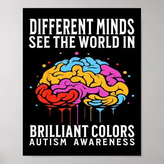 Verschillende geesten Autisme Bewustzijn Kinder jo Poster (Voorkant)