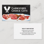 Verschillende gesneden vlees op bord | Slager Visitekaartje (Voorkant / Achterkant)