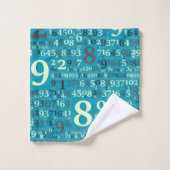 Verschillende getallen in willekeurige volgorde bad handdoek (Wasdoekje)