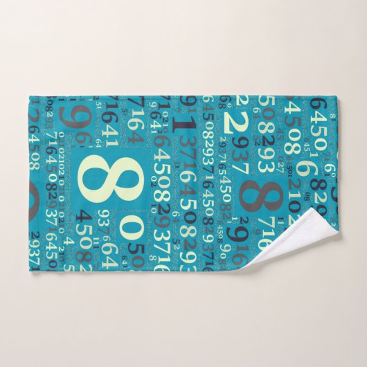 Verschillende getallen in willekeurige volgorde bad handdoek (Handdoek)