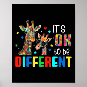 Verschillende Giraffe Dier Autisme Bewustzijn Puzz Poster