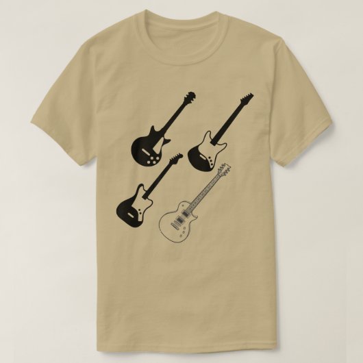 Verschillende Guitar Musical Instrument Muzieknote T-shirt (Design voorkant)