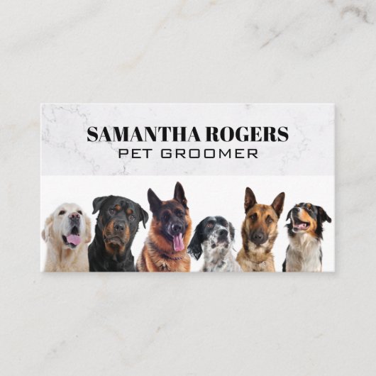 Verschillende honden zitten afsprakenkaartje (Voorkant)