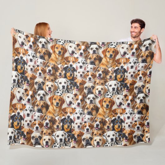 Verschillende hondenrassen fleece deken (In situ)