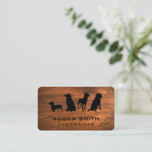 Verschillende Hondenrassen | houtnerf Visitekaartje (Staand voorkant)