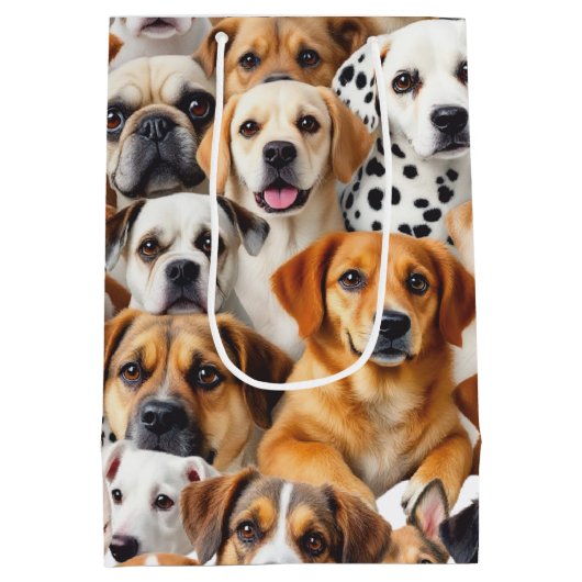 Verschillende hondenrassen medium cadeauzakje (Achterkant)