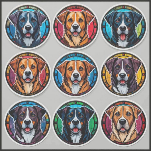 Verschillende Hondenrassen Sticker (Voorkant)