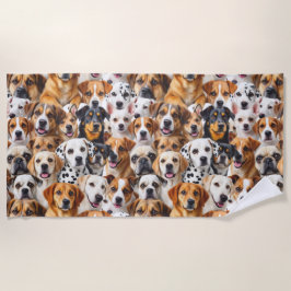 Verschillende hondenrassen strandlaken