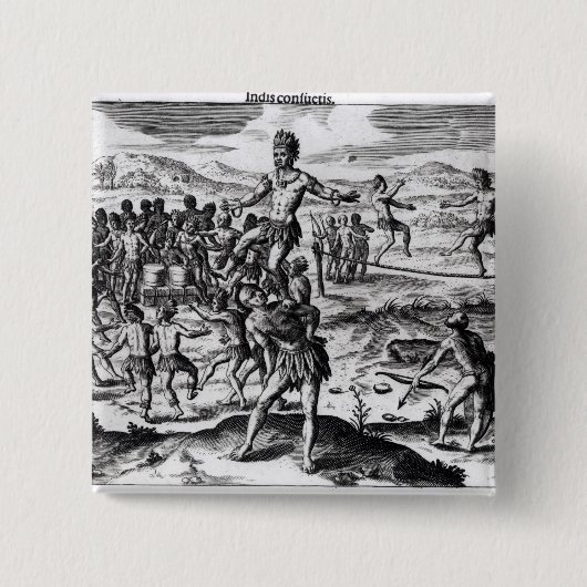 Verschillende Indiase Spelen, uit Amerika Vierkante Button 5,1 Cm (Voorkant)