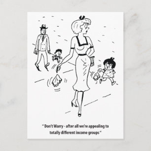 Verschillende inkomensgroepen, Grappige situatie,  Briefkaart