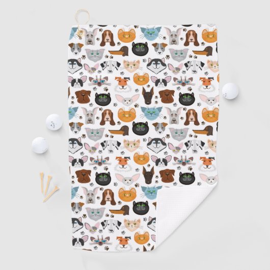 Verschillende kattenpatronen golfhanddoek (Insitu)