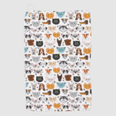 Verschillende kattenpatronen golfhanddoek (Voorkant)