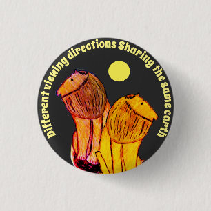 Verschillende kijkrichtingen ronde button 3,2 cm