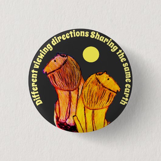 Verschillende kijkrichtingen ronde button 3,2 cm (Voorkant)
