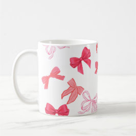 Verschillende kleuren roze linten koffiemok