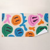 Verschillende kleurrijke smeltende glimlende gezic badhanddoek (Badhanddoek)