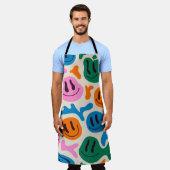 Verschillende kleurrijke smeltende glimlende gezic schort (Gedragen)