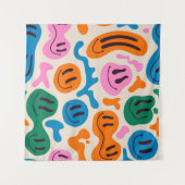 Verschillende kleurrijke smeltende glimlende gezic wandkleed (Voorkant (horizontaal))