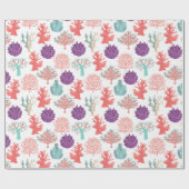 Verschillende koralen diep zee planten patroon cadeaupapier (Vlak)