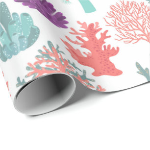 Verschillende koralen diep zee planten patroon  cadeaupapier
