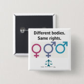 Verschillende lichamen. Dezelfde rechten. Button (Voorkant /achterkant)