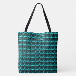 Verschillende lichtblauw, verschillende gestreepte tote bag