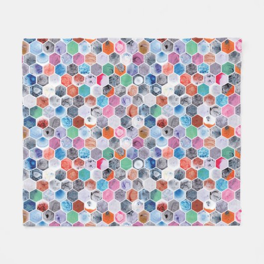 Verschillende marmerzeshoeken fleece deken (Voorkant (Horizontaal))