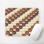 Verschillende marshmallows met chocolade muismat (Met muis)