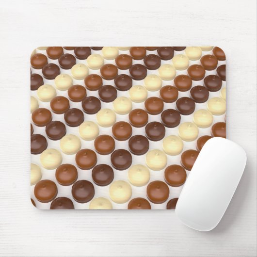 Verschillende marshmallows met chocolade muismat (Met muis)