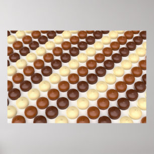 Verschillende marshmallows met chocolade poster