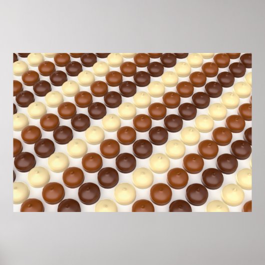 Verschillende marshmallows met chocolade poster (Voorkant)