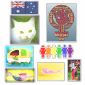 verschillende mermaïden en meer leuke afbeeldingen sticker (Voorkant)